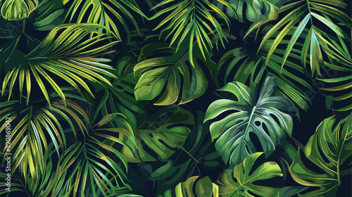 Hawaiian seamless pattern with exotic foliage. Tropic