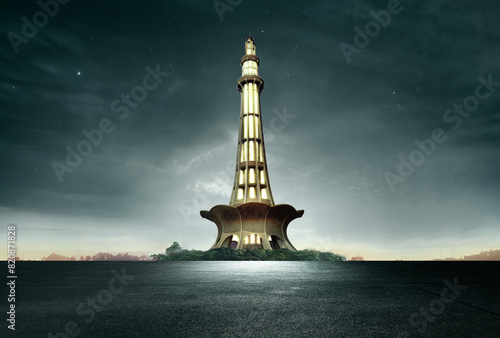 Lahore, Punjab Pakistan Views of Minar e Pakistan on 14 August