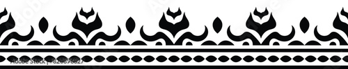 Ethnic border ornament pattern. Geometric oriental seamless pattern. Vintage element vector illustration. Baroque Floral Aztec tribal. Design for frame, textile, fabric, clothing, carpet, background.