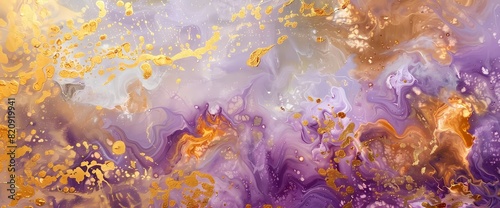 Golden tendrils drifting through a mesmerizing tapestry of soft lavender and sun-kissed amber.