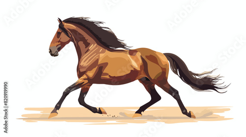 Andalusian horse trotting. Equine animal of Spanish background