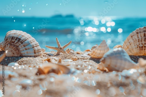 Heart-shaped Seashell in the Seaside. Beautiful simple AI generated image in 4K, unique.