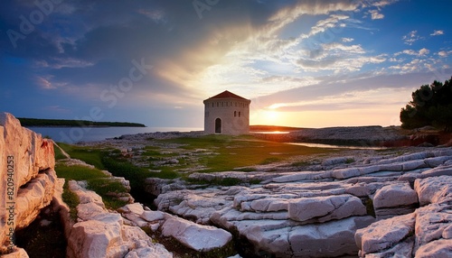 summer sunset view kamenjak cape premantura peninsula national park near pula and rabac istria croatia europe exclusive this image is sold only on adobe stock