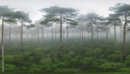 forest in the fog hdri environment map round panorama spherical panorama equidistant projection 360 high resolution panorama