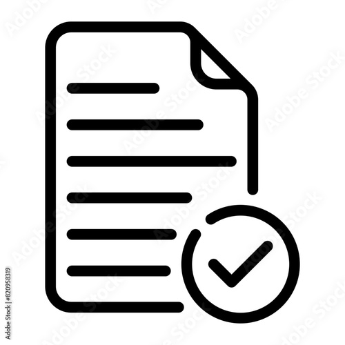 document approved line icon