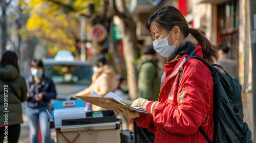 A woman wearing a face mask sits engrossed in a book, showcasing the new normal of reading during the pandemic