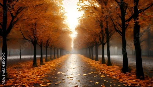  Landschaft Herbst Allee. Hintergrund für das Design 4.
