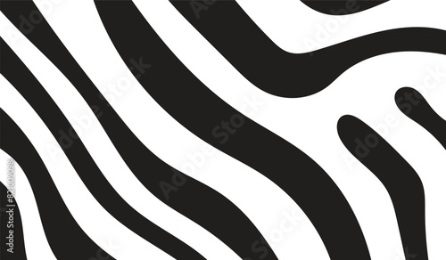 Abstract background with black and white zebra skin lines for design and advertising banners.