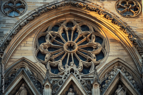 The intricate facade of Notre-Dame Cathedral in Paris, highlighting its Gothic architecture