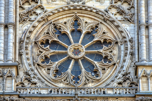 The intricate facade of Notre-Dame Cathedral in Paris, highlighting its Gothic architecture