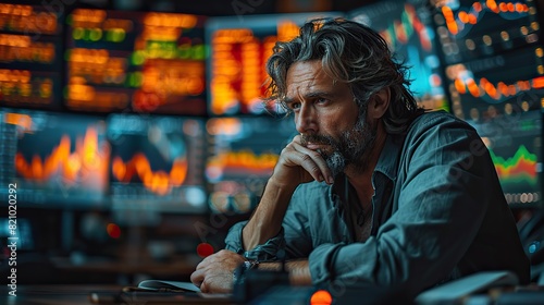 stressed and desperate businessman watching stock market crash and business fall like a house of cards because of the economic crisis panic on finance.illustration stock image