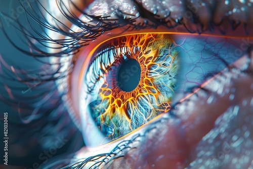 Anatomy of the human eye demonstrating retinal detachment included. Generative Ai