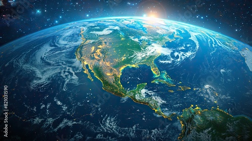 high resolution satellite view of planet earth focused on north and central america mexico usa canada alaska and greenland elements of this image furnished .illustration