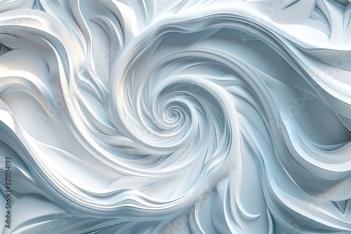 Contemporary depiction of white spirals, waves, and curves. Generative Ai