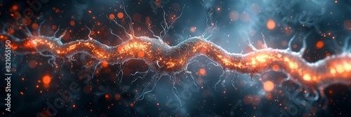Neuron Connection on Blue Background for Science and Education Generative AI