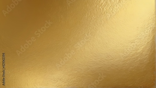 Gold foil texture background. Golden foil background with light reflections. Shiny yellow leaf gold foil texture