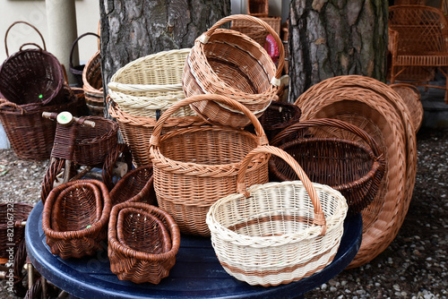 Composition of wicker baskets