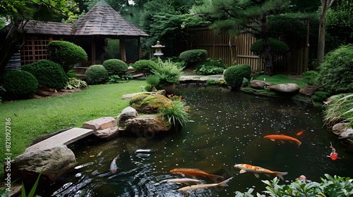 How about Serene Japanese Garden Pond in Nature's Park?