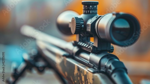 A rifle with a scope on it