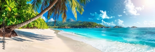 Sunny Tropical Beach Paradise for Summer Vacation Generative AI