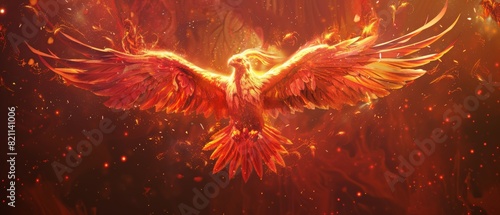 A phoenix rising from the ashes.