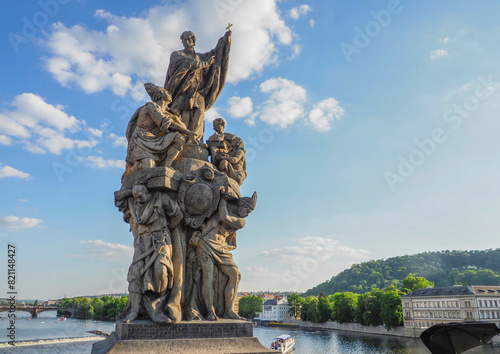 The baroque Saint Francis Xavier statue from Charles bridge by F. M. Brokof 1711.