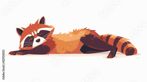 Cute lazy raccoon sleeping relaxing. Sleepy racoon 