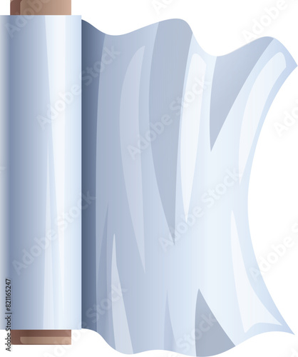 Vector illustration of a blank ancient scroll of paper with curling edges