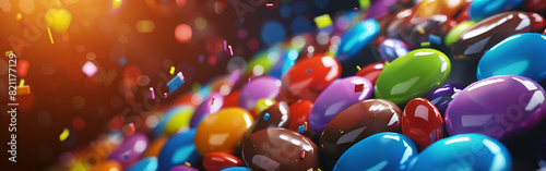 Savoring the Richness of Multifaceted candies Morsels mouthwatering treats on abstract background 