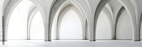 Gothic Arch Architecture on White Background for Spiritual Designs Generative AI