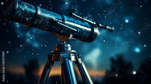 A telescope set up for stargazing together