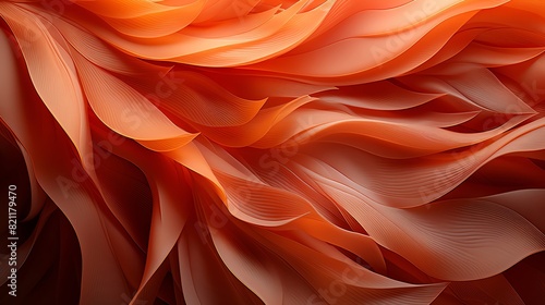 Minimal digital art of nano-engineered thermal insulation material, close-up on the heat-resistant fibers, in warm oranges and reds