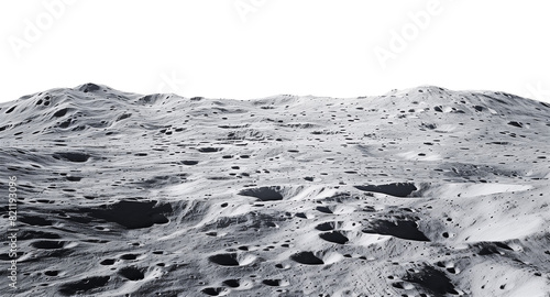 Moon Surface Landscape Isolated on Transparent Background 