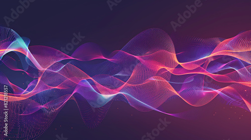 Produce a vector graphic of sound waves flowing and curving in a mesmerizing, wave-like arrangement.