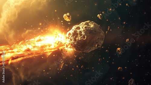 Meteorite Collision in Space