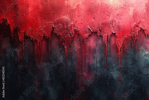 Abstract scratch red and black grunge texture in wall background