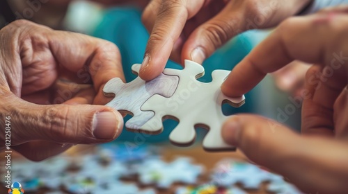 The image shows a group of people of different ages and ethnicities working together to put together a puzzle. The image is used to illustrate the idea that people from different backgrounds can come
