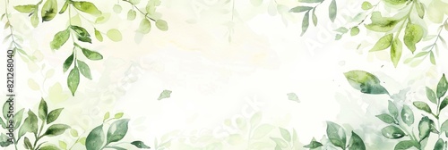 Watercolor Botanical Background for Herbal Designs Generative AI