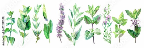 Herbal Tea Delights on White Background Generative AI