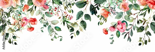 Watercolor Floral Arrangements for Wedding Greeting Cards Generative AI