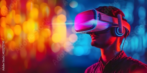 People in VR headsets show governments use of technology for propaganda. Concept Government propaganda, Virtual Reality, Technology, Influence, Perception