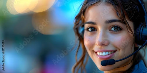 Vibrant customer service representative assisting clients with crucial business support. Concept Customer Service, Business Support, Vibrant Assistance, Client Interaction, Crucial Support