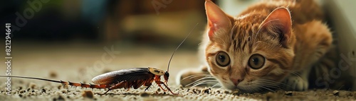 cockroach with kitty cat