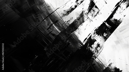 Create a bold, abstract composition using only black and white. --ar 16:9 Job ID: 0d3ccc4d-54a0-4deb-9c3e-d0fd4447ab98