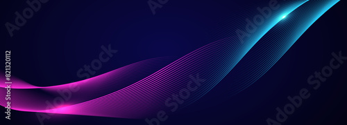 Abstract background with flowing particles. Dynamic waves. vector illustration.