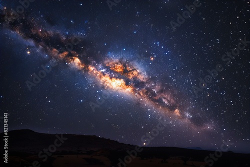 Milky Way Galaxy Over Landscape