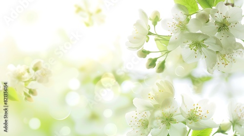 White jasmine flowers on blurred background.