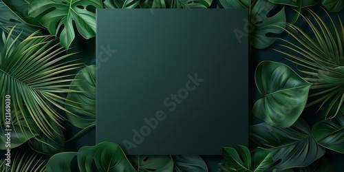 Blank luxury dark background for logo mockup design green natural bio look