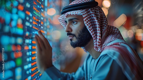 Arabian Businessman Leading Data Science Research Team the Arab World