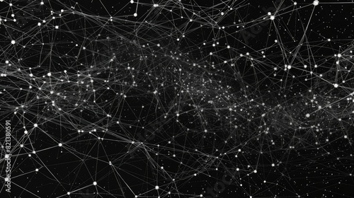The image is a black background with many white dots and lines. The dots are connected to each other by the lines. The image looks like a starry night sky.
